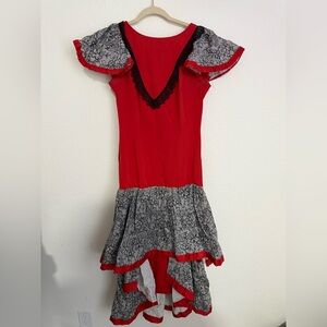 Anna Molinari  vintage 1940 Scarlet and Charcoal Maxi Dress